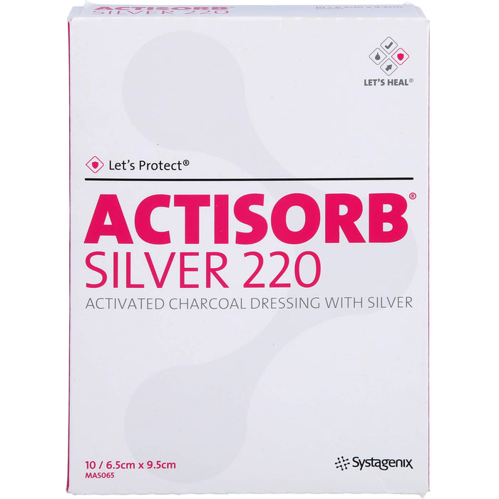 ACTISORB Silver 220 6,5 cm x 9,5 cm sterile Kompressen Reimport EMRAmed, 10 pc Compresses