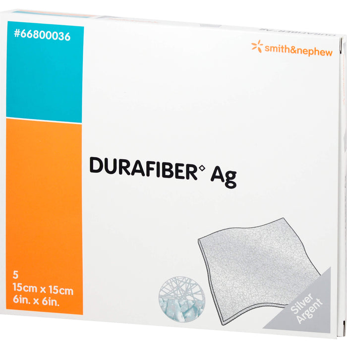 DURAFIBER Ag 15x15 cm Verband, 5 St VER