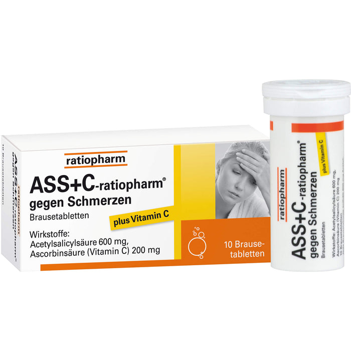 ASS + C-ratiopharm gegen Schmerzen Brausetabletten, 10 pcs. Tablets