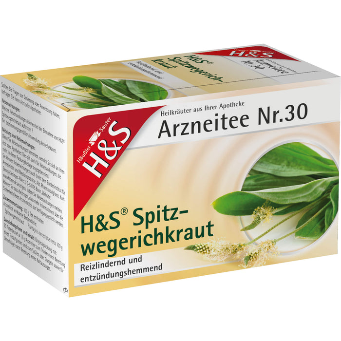 H&S Spitzwegerichkraut Nr. 30 reizlindernd und entzünungshemmend, 20 pcs. Filter bag