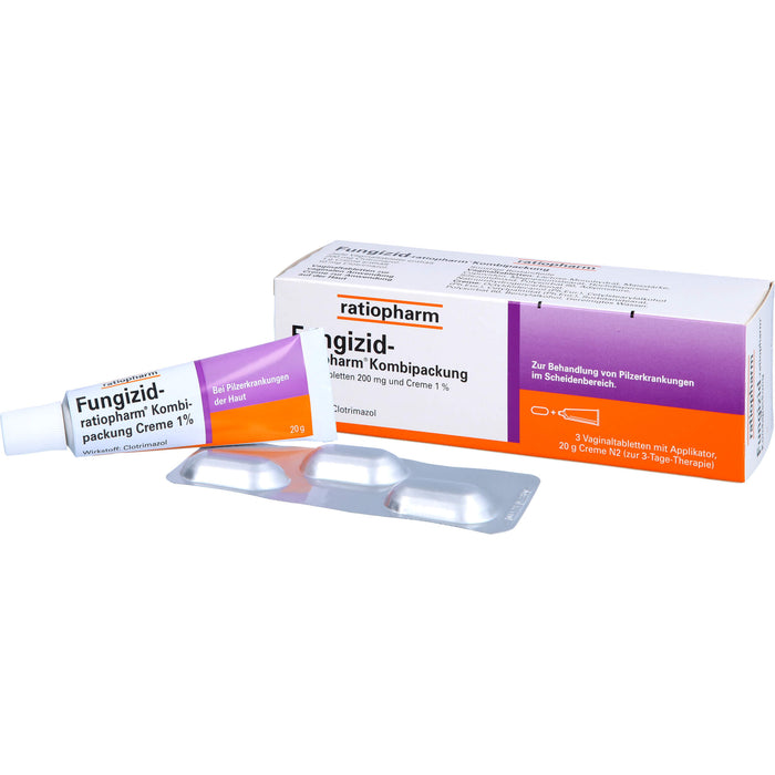 Fungizid-ratiopharm Kombipackung zur Behandlung von Pilzerkrankungen  im Scheidenbereich, 1 pc Paquet combiné