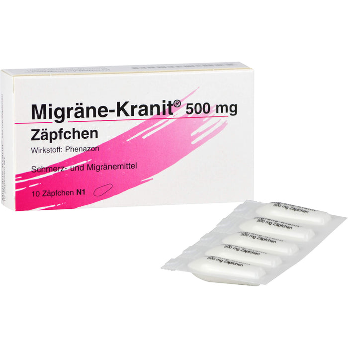 Migräne-Kranit 500 mg Zäpfchen Schmerz- und Migränemittel, 10 pcs. Suppositories