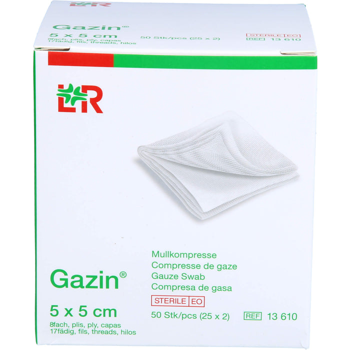 Gazin Kompressen steril 5 x 5 cm, 50 pcs. Compresses