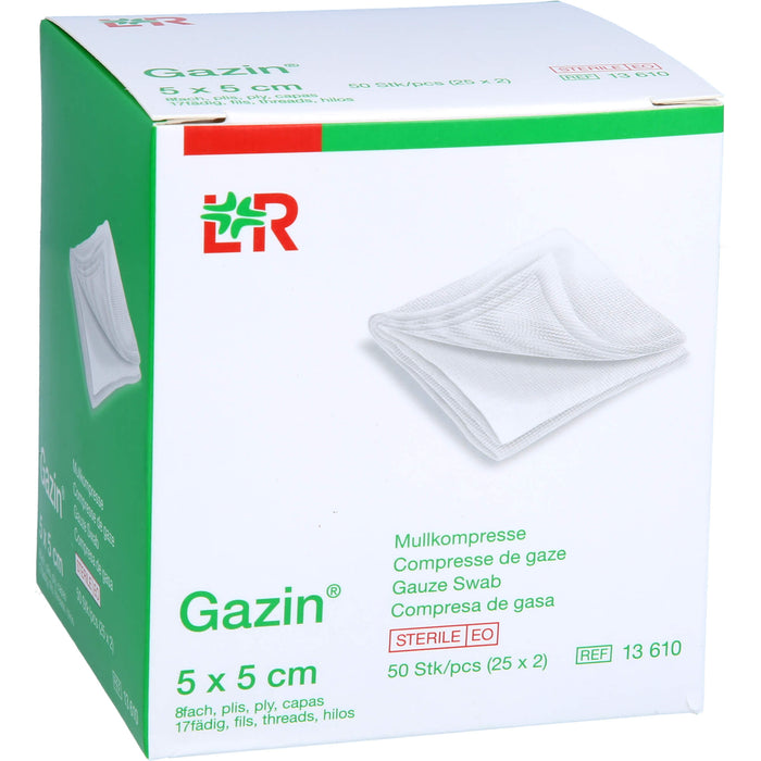 Gazin Kompressen steril 5 x 5 cm, 50 pcs. Compresses