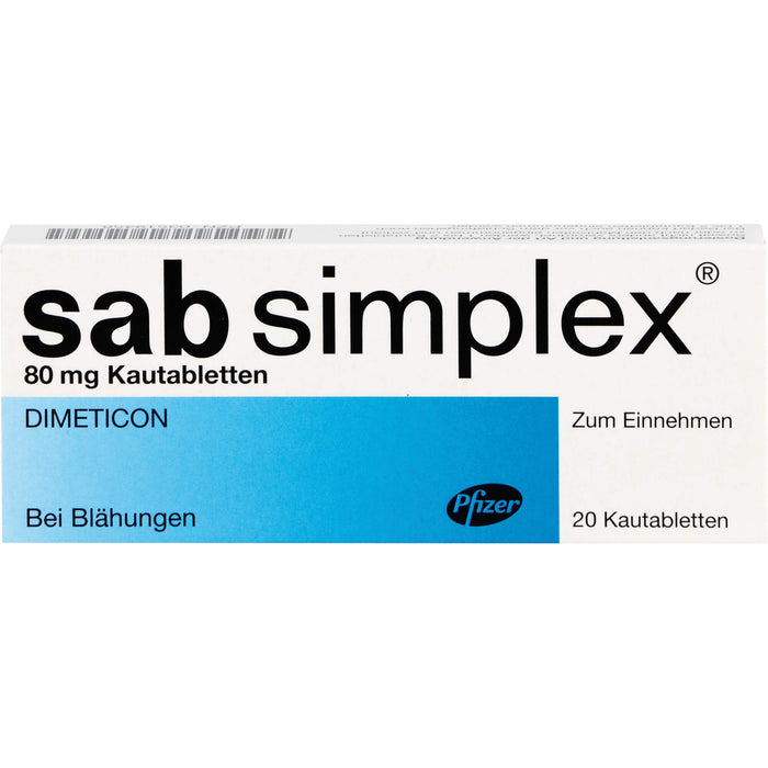 sab simplex Kautabletten bei Blähungen, 20 pc Tablettes