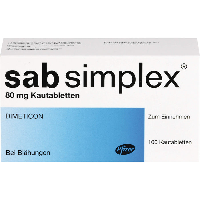 sab simplex 80 mg Kautabletten bei Blähungen, 100 pcs. Tablets