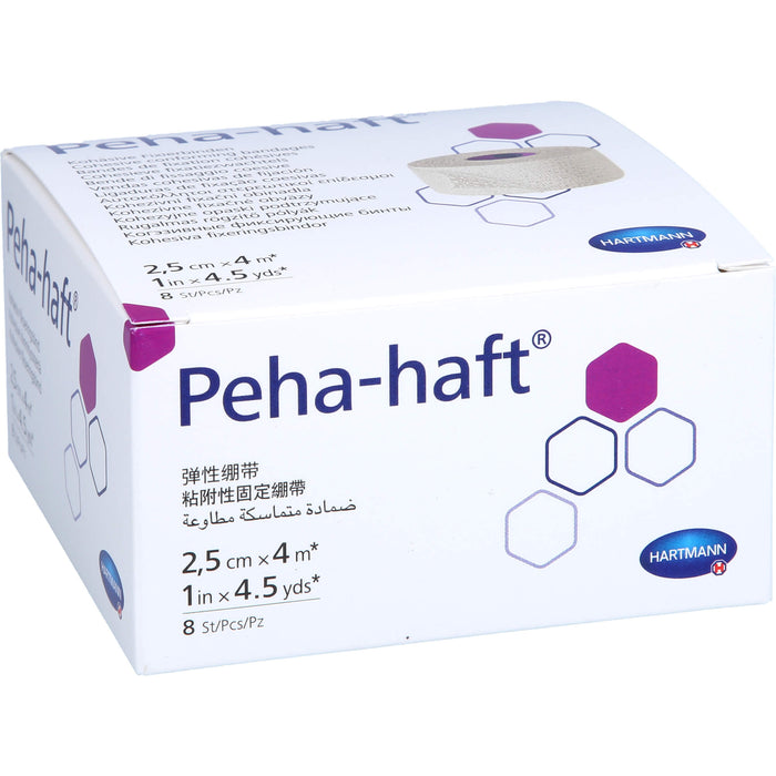 HARTMANN Peha-haft Latexfrei Fixierbinde 2,5 cm x 4 m, 8 pcs. Pack