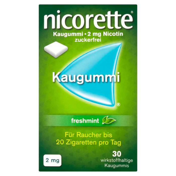 nicorette Kaugummi 2 mg Nicotin zuckerfrei freshmint, 30 pc Gomme à mâcher