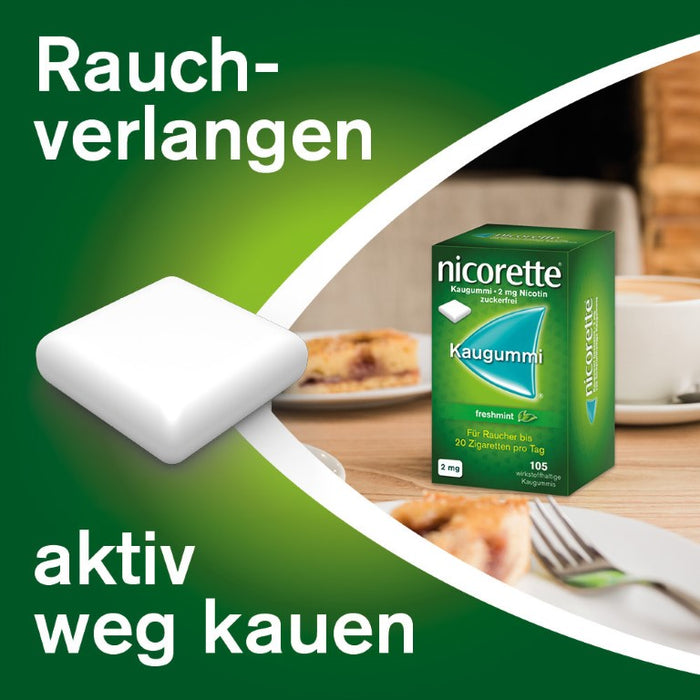 nicorette Kaugummi 2 mg Nicotin zuckerfrei freshmint, 105 St. Kaugummi