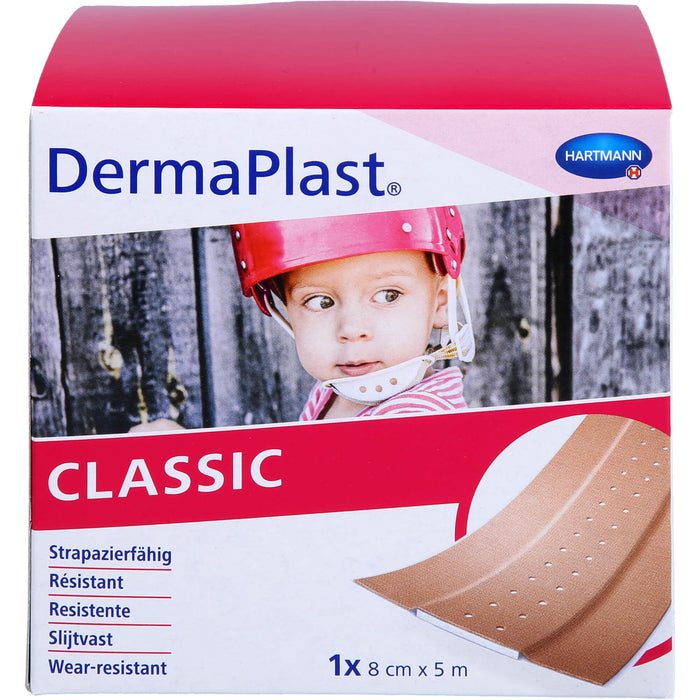 DermaPlast classic 8 cm x 5 m strapazierfähiges Wundpflaster, 1 pc Pansement