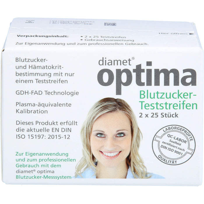 diamet optima Blutzuckerteststreifen 2 in 1, 2X25 St TTR