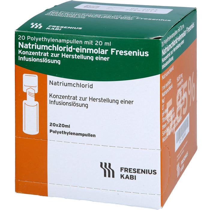 Natriumchlorid-einmolar Fresenius, Konzentrat zur Herstellung einer Infusionslösung, 20X20 ml IFK