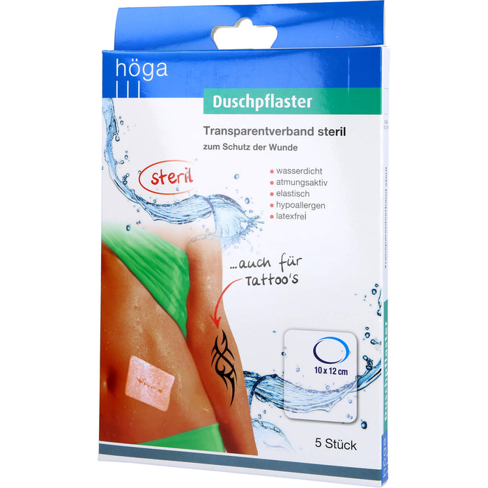 Duschpflaster steril Transparentverband 10cmx12cm, 5 St PFL