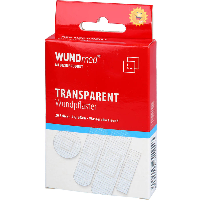 Pflaster transparent + wasserfest 4 Größen, 20 pc Pansement