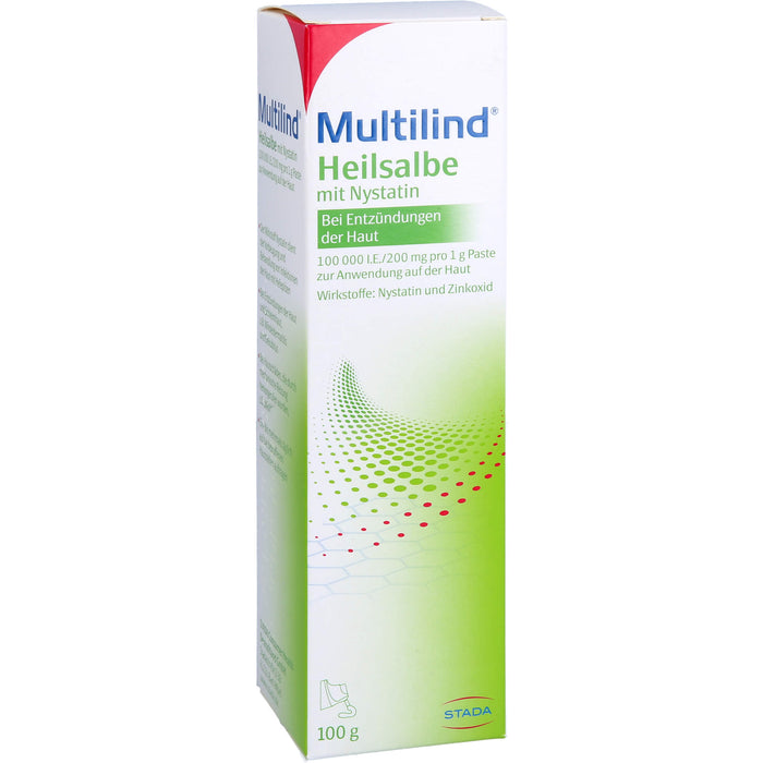 Multilind Heilsalbe mit Nystatin bei Entzündungen der Haut, 100 g Cream