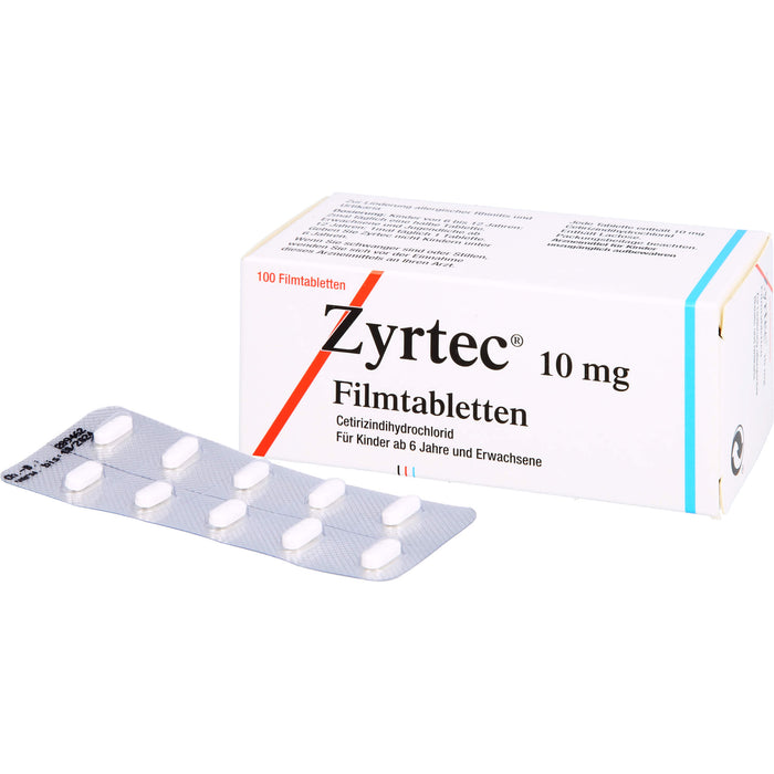 Zyrtec 10 mg Filmtabletten bei Allergien, 100 pc Tablettes