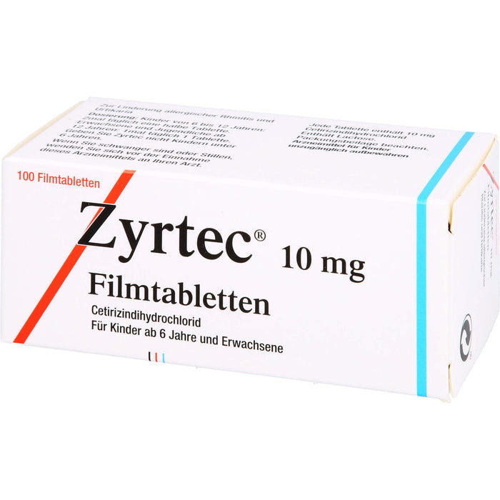 Zyrtec 10 mg Filmtabletten bei Allergien, 100 St. Tabletten