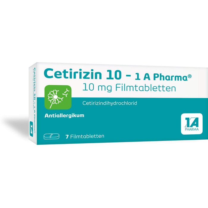 1 A Pharma Cetirizin 10 mg Filmtabletten bei Allergien, 7 pcs. Tablets