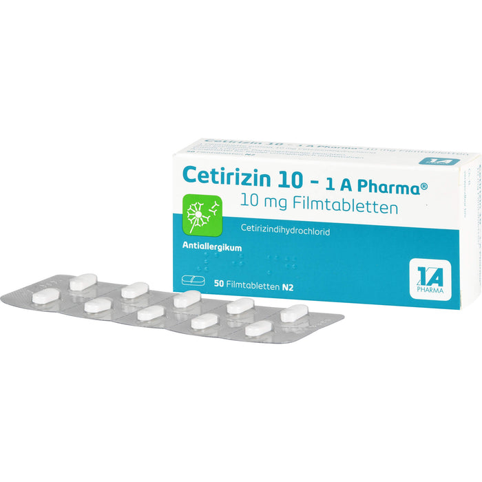 1A Pharma Cetirizin 10 mg Filmtabletten, 50 pc Tablettes