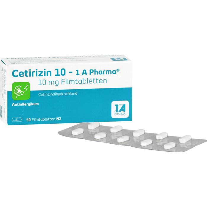 1A Pharma Cetirizin 10 mg Filmtabletten, 50 pcs. Tablets