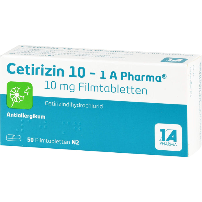 1A Pharma Cetirizin 10 mg Filmtabletten, 50 St. Tabletten