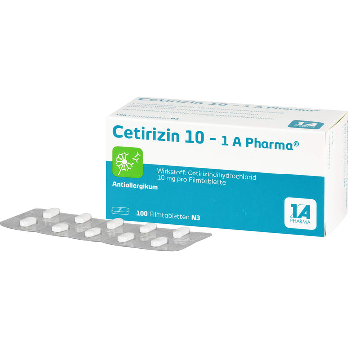 Cetirizin 10 - 1 A Pharma, 10 mg Filmtabletten, 100 pcs. Tablets