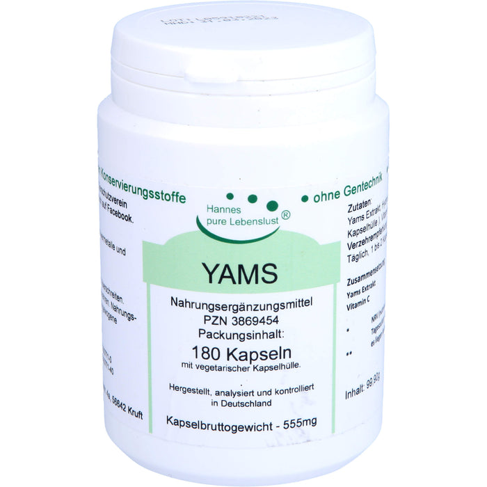 Hannes pure Lebenslust Yams Kapseln vegan, 180 pcs. Capsules