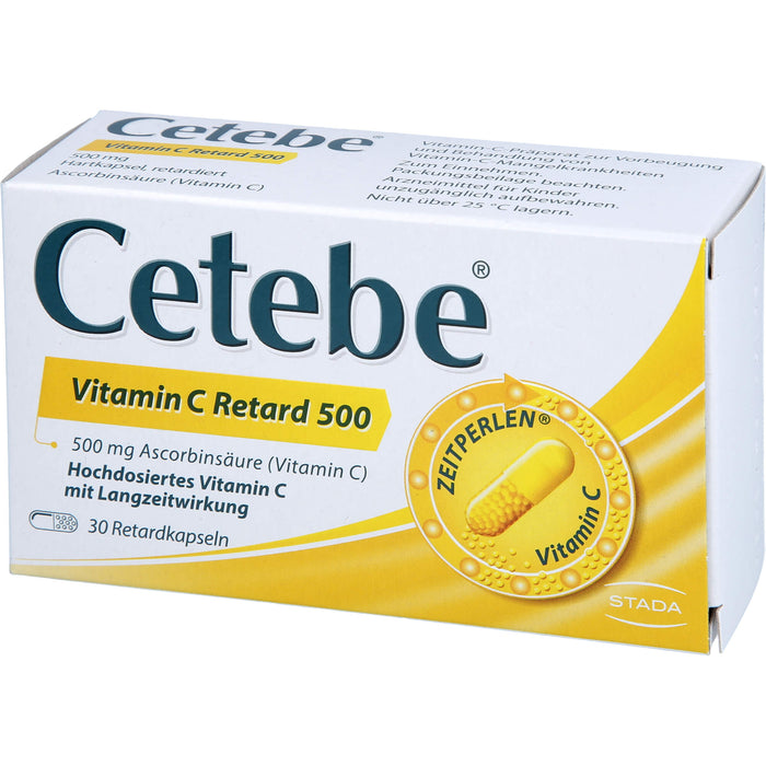 Cetebe Vitamin C Retard 500 Hartkapseln, 30 St. Kapseln