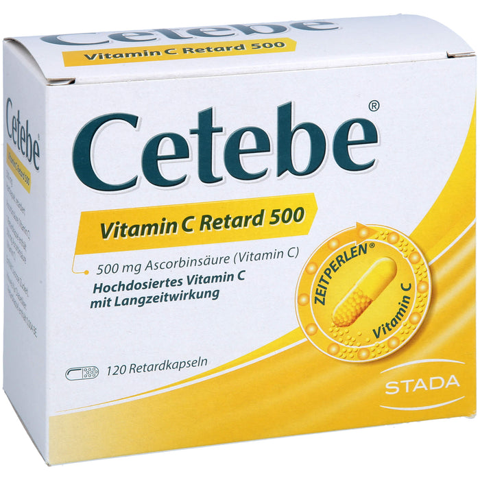 Cetebe Vitamin C Retard 500 Hartkapseln, 120 St. Kapseln