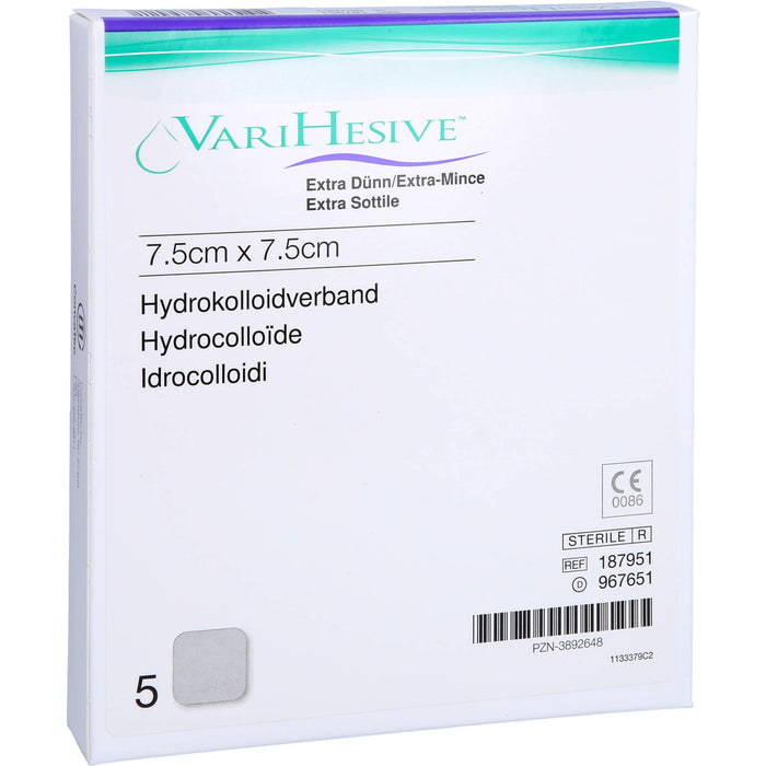 VariHesive extra dünn Hydrokolloidverband 7,5 cm x 7,5 cm, 5 pc Pansements