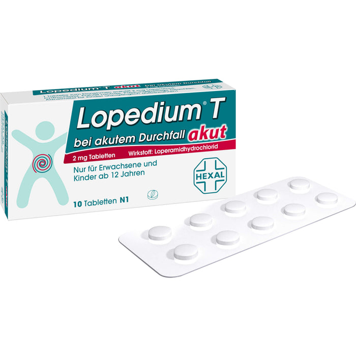 Lopedium T akut bei akutem Durchfall, 10 pc Tablettes