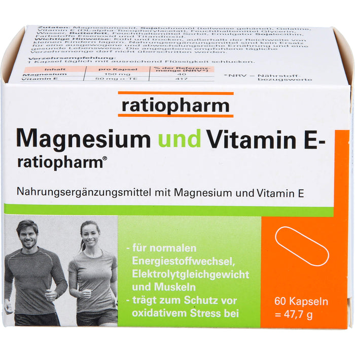 Magnesium und Vitamin E-ratiopharm Kapseln, 60 pc Capsules