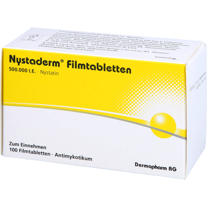 Nystaderm Filmtabletten bei nachgewiesener nystatinempfindlicher Hefepilzinfektionen, 100 St. Tabletten