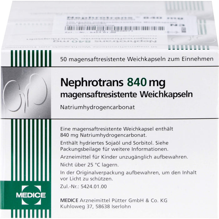 Nephrotrans 840 mg Weichkapseln bei stoffwechselbedingter Übersäuerung des Blutes, 100 pc Capsules