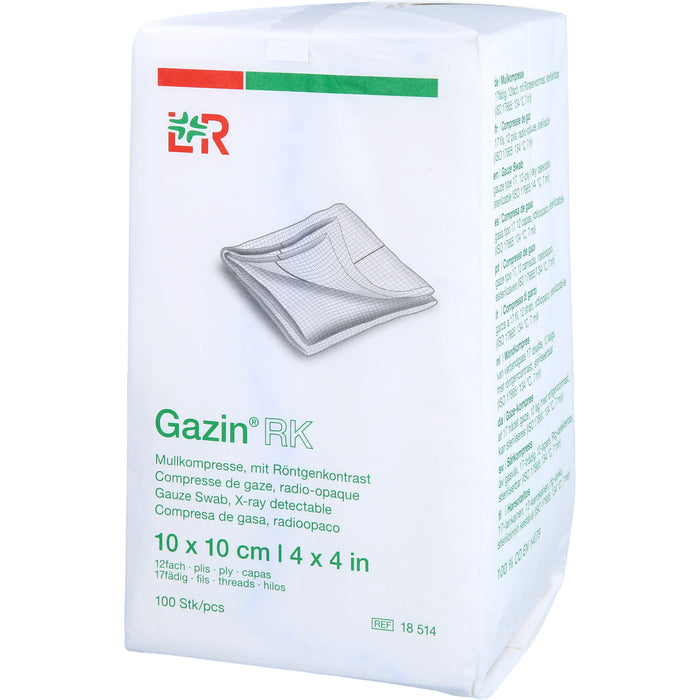 Gazin Kompressen unsteril mit RK 10x10cm, 100 pc Compresses