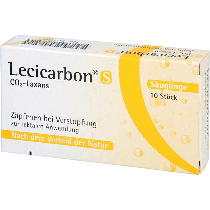 Lecicarbon S Co2-Laxans für Säuglinge bei Verstopfung, 10 pcs. Suppositories