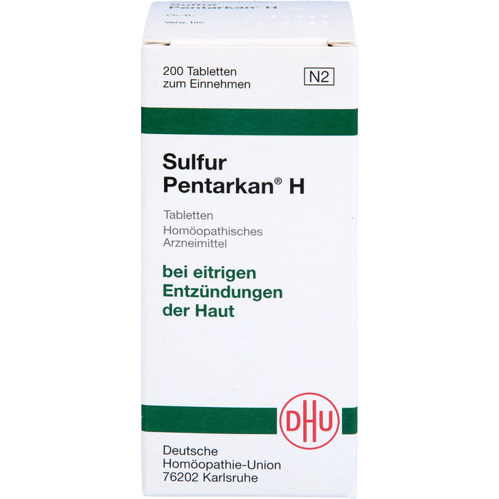 DHU Sulfur Pentarkan H Tabletten bei eitrigen Entzündungen der Haut, 200 St. Tabletten