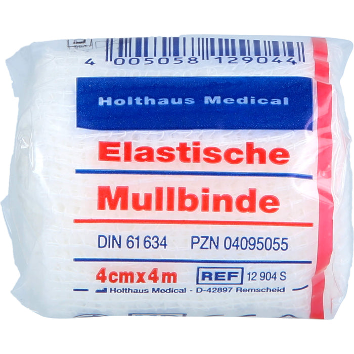 Holthaus Medical elastische Mullbinde 4 cm x 4 m, 1 St. Packung