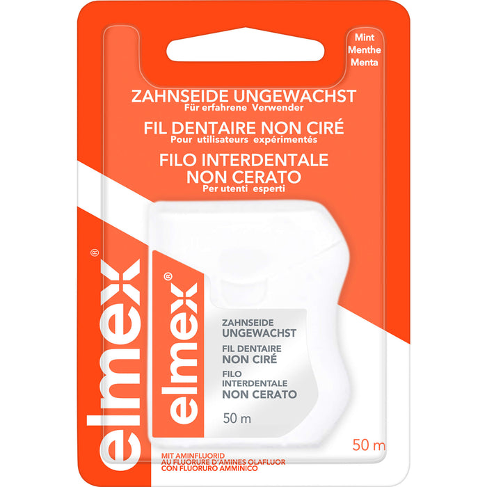 elmex Zahnseide ungewachst mit Aminfluorid 50 m, 1 pcs. Floss