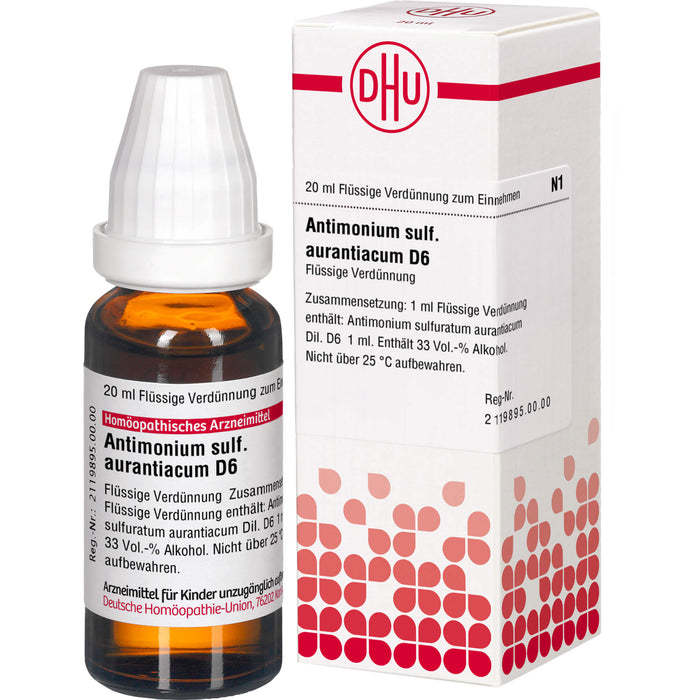 DHU Antimonium sulfuratum aurantiacum D6 Dilution, 20 ml Lösung