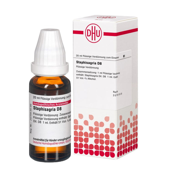 Staphisagria D8 DHU Dilution, 20 ml Lösung