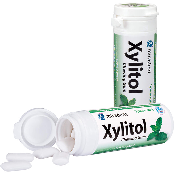 MIRADENT XYLITOL GUM SPEARMINT, 30 St. Kaugummi