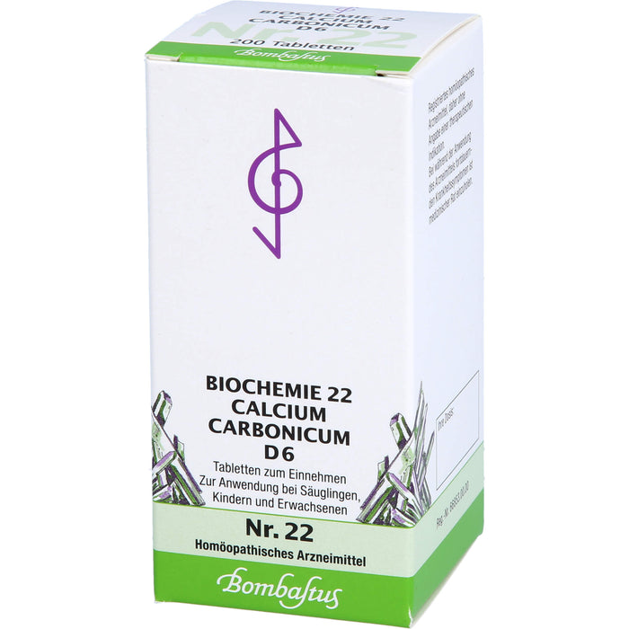 Biochemie 22 Calcium carbonicum Bombastus D6 Tbl., 200 St TAB