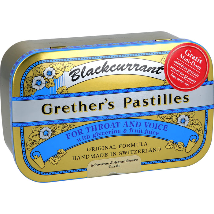 Grethers Blackcurrant Gold zuckerhaltige Pastillen, 440 g Pastillen