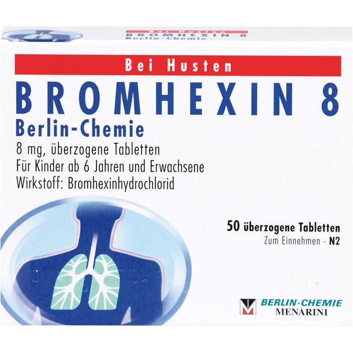 BERLIN-CHEMIE BROMHEXIN 8 Tabletten bei Husten, 50 St. Tabletten