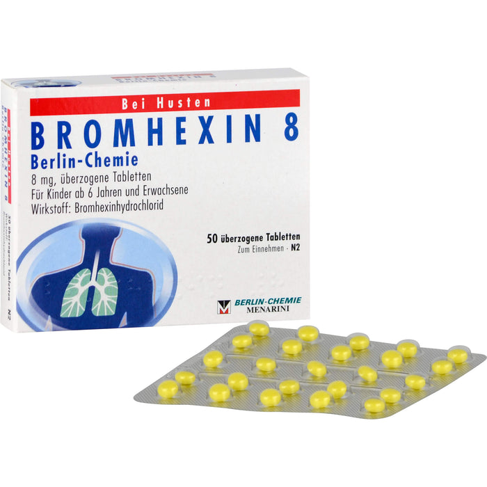 BERLIN-CHEMIE BROMHEXIN 8 Tabletten bei Husten, 50 pcs. Tablets