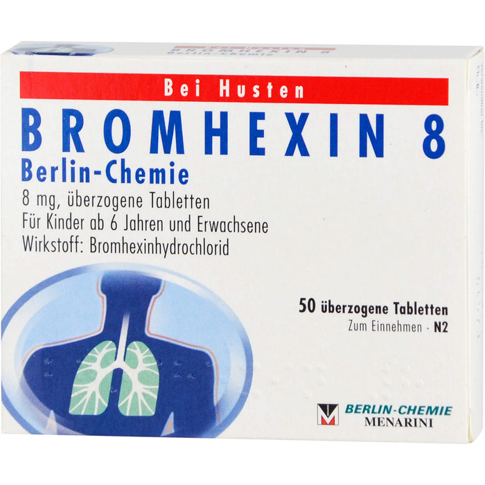 BERLIN-CHEMIE BROMHEXIN 8 Tabletten bei Husten, 50 St. Tabletten