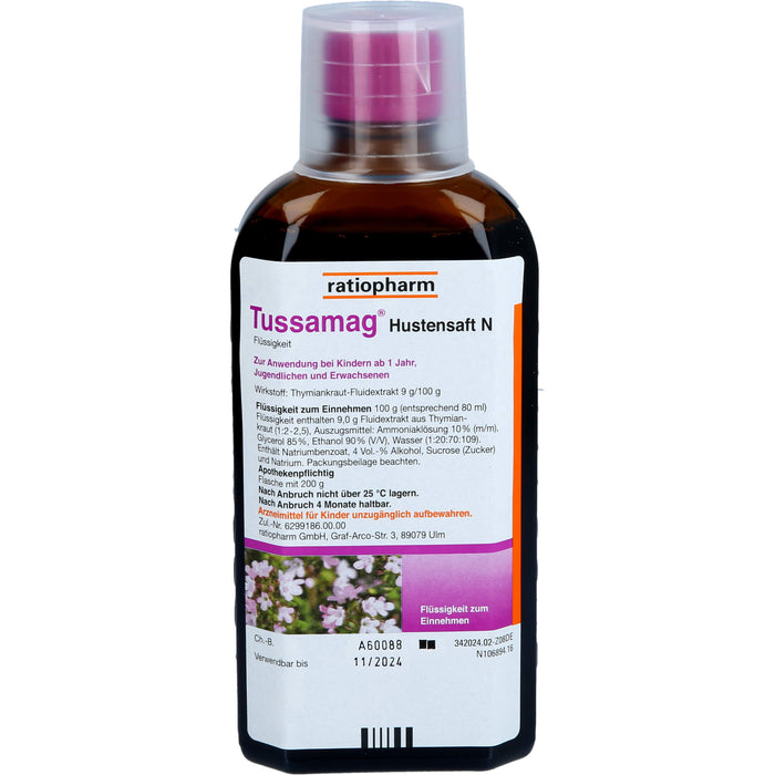 Tussamag Hustensaft N, 200 g Solution