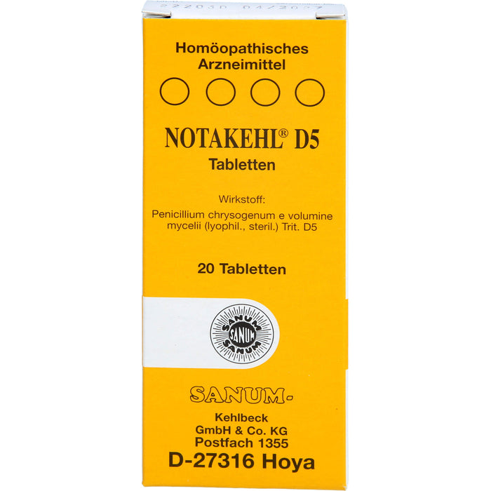 NOTAKEHL D5 Tabletten, 20 St. Tabletten