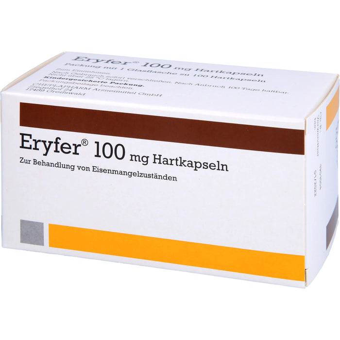 CHEPLAPHARM Eryfer 100 mg Hartkapseln zur Behandlung von Eisenmangelzuständen, 100 pcs. Capsules